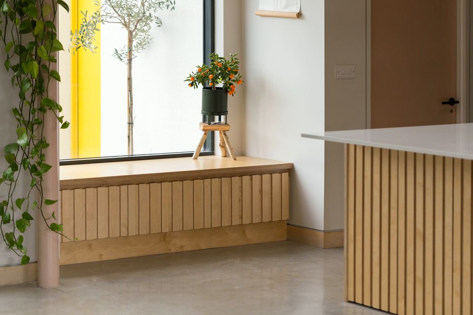 Natural wood used in the interior spaces