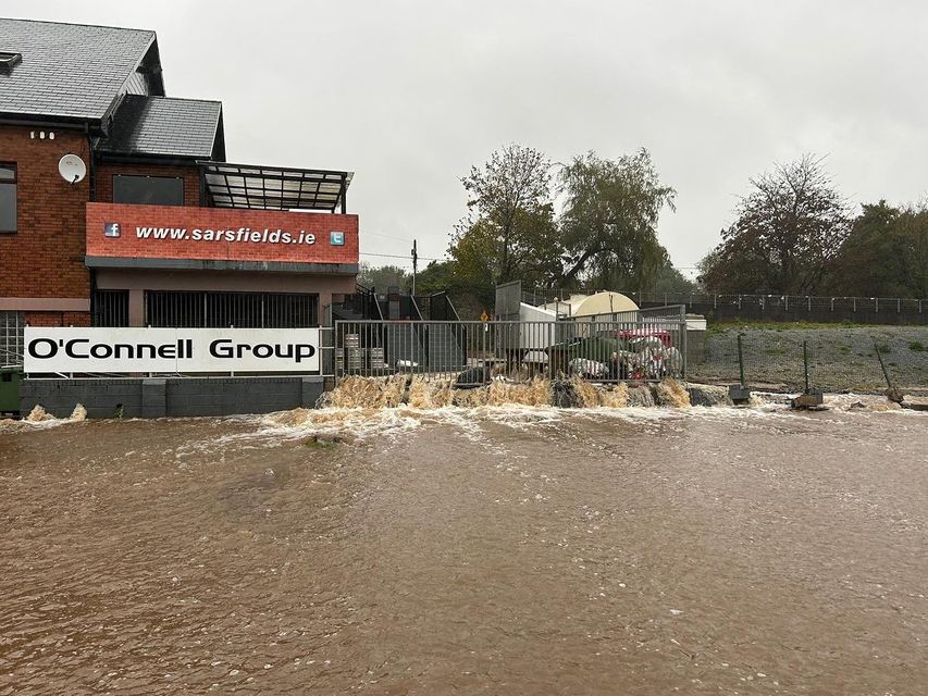 Flooding at Sarsfields GAA Club in Glanmire, Co Cork, during Storm Babet