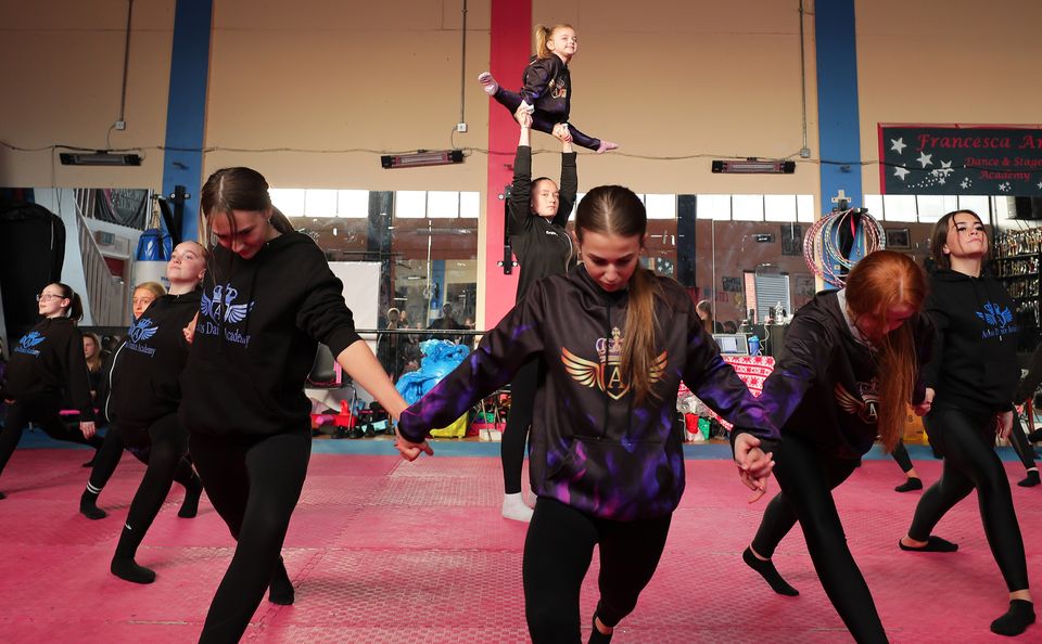 Girls from the Arkins Dance Academy practice one of their routines. Pic: Gerry Mooney