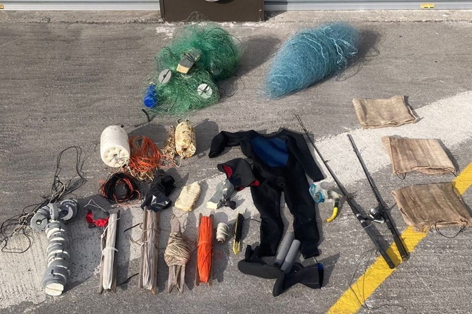 Seized fishing equipment in Sligo.