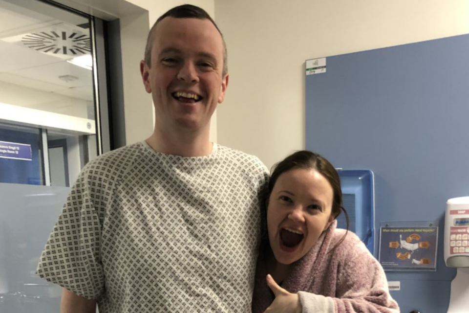 Daniel and Aoife in hospital after their operations