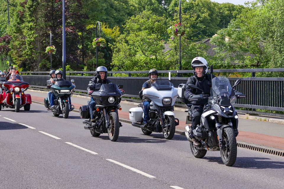 Grand Marshall of Ireland BikeFest, John Bishop leading out the annual Ireland BikeFest parade on Sunday. Photo by Valerie O'Sullivan