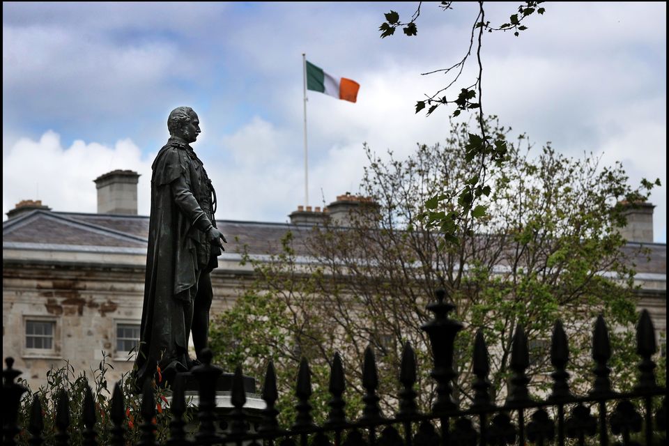 The statue of Prince Albert sits at the back of Leinster House. Photo: Steve Humphreys