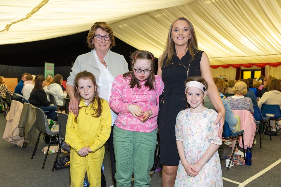 Margaret Reidy with her grandchildren, Hannah, Megan, Julie and Aine Reidy pictured at the fashion show in Duagh on Sunday which was in aid of the Palliative Care Unit in Tralee. Photo by John Kelliher.