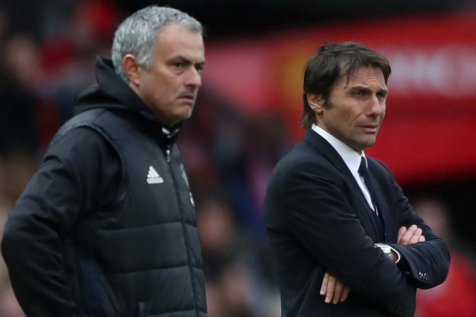 There is no love lost between Antonio Conte, pictured right, and Jose Mourinho