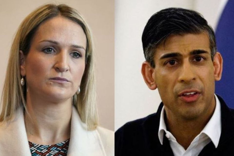 Justice Minister Helen McEntee and British prime minister Rishi Sunak