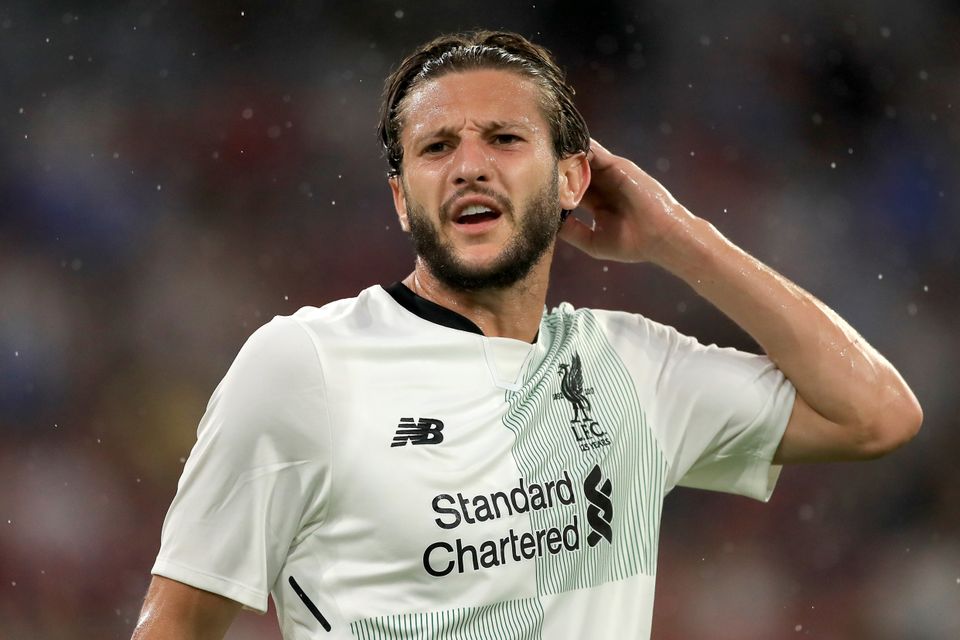 Adam Lallana suffered the injury during the Audi Cup