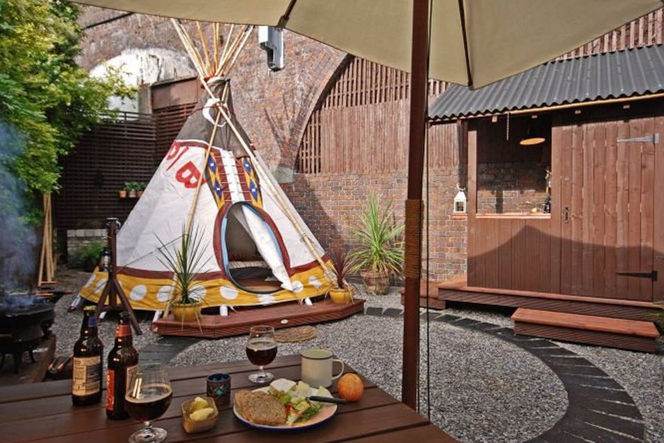 The back yard tepee which is rented out by Ciaran Adamson near Croke Park