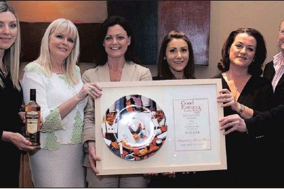 At the presentation of the Best Front of House award to Marlfield House at the Good Eating Awards were (from left): Tanya Lawless, Kilbeggan Whiskey; Mary Mitchell-O'Connor TD; winner Laura Bowe, Marlfield House; Karen Scanlon, Tipperary Crystal;...