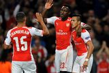 thumbnail: Danny Welbeck celebrates with Alexis Sanchez and Alex Oxlade-Chamberlain after opening the scoring for Arsenal in their Champions League game against Galatasaray at the Emirates. Photo: Andrew Matthews/PA Wire