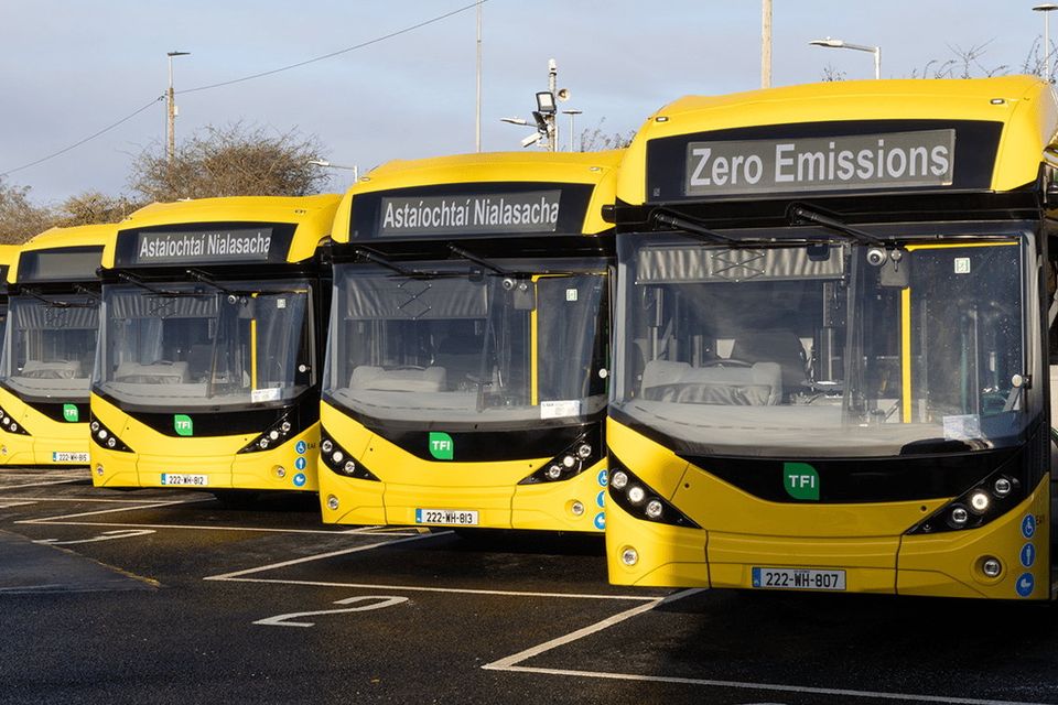 Fleet of electric buses.