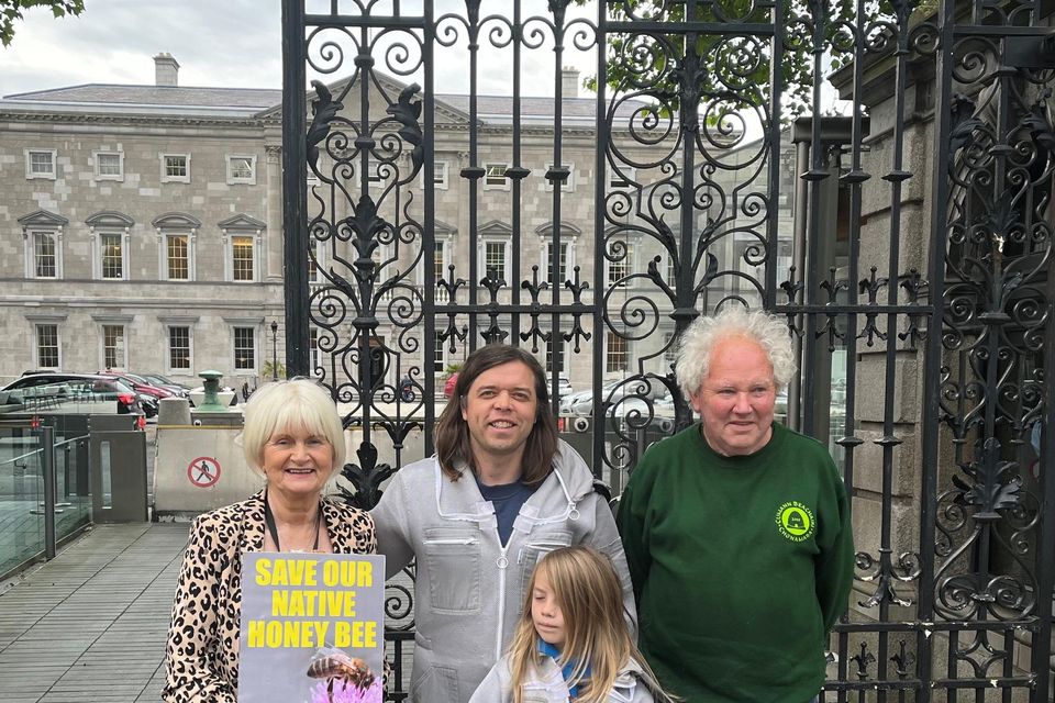Marian Harkin TD meeting with local Sligo beekeepers, Colin and Dylan Harris from Ballinfull along with Gerard Coyne from Connemara, Vice-Chair of the ‘Native Irish Honey Bee Association.’