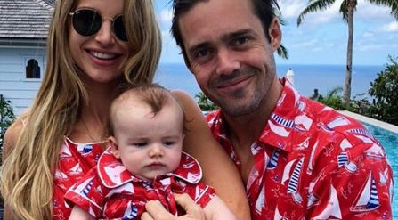 Vogue Williams and Spencer Matthews with their son Theodore in St Barth's. Picture: Instagram