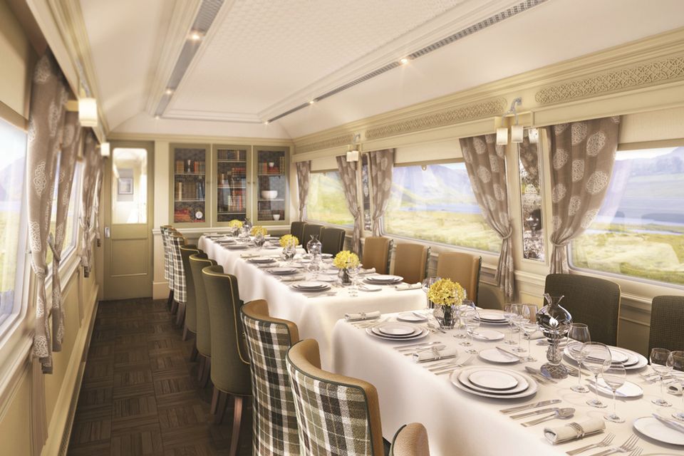 Belmond Grand Hibernian's 'Wexford' dining car.