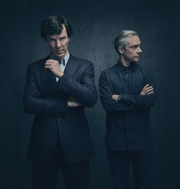 Cumberbatch as Holmes with Martin Freeman as Dr John Watson (BBC/Hartswood Films)