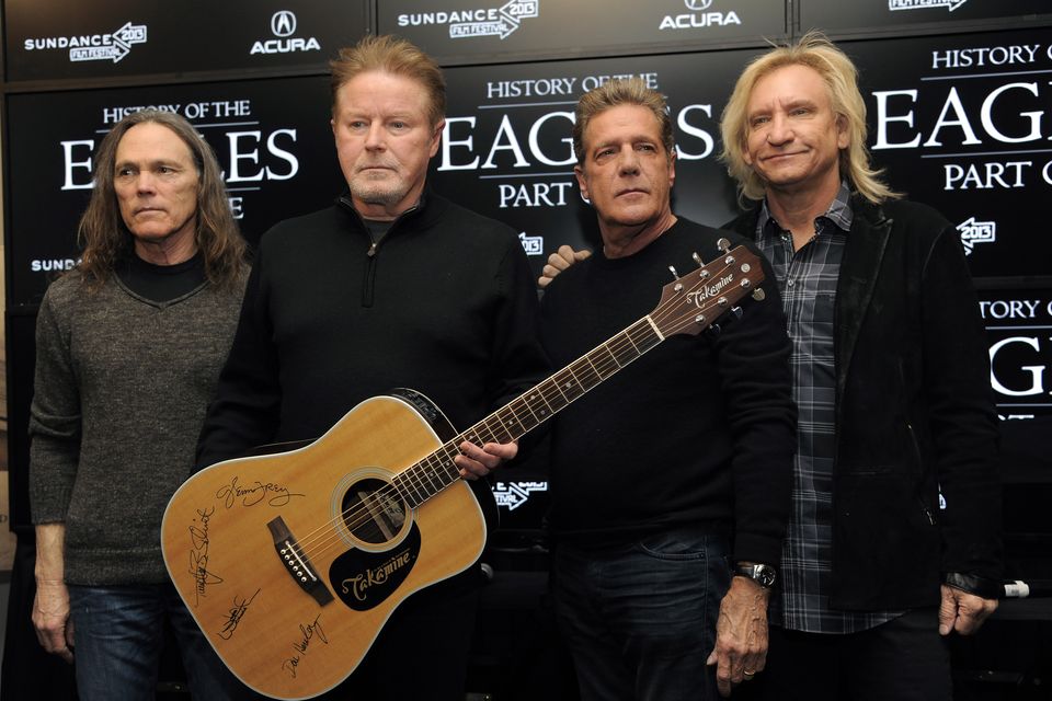 Members of The Eagles, from left, Timothy B Schmit, Don Henley, Glenn Frey and Joe Walsh (Photo by Chris Pizzello/Invision/AP, File)