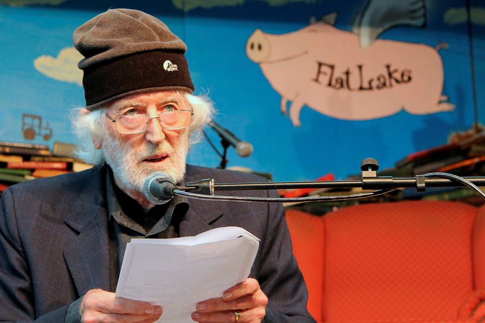 Apostle of the unconscious: Poet, playwright and author Tom MacIntyre reads from his work. Picture: Lorraine Teevan