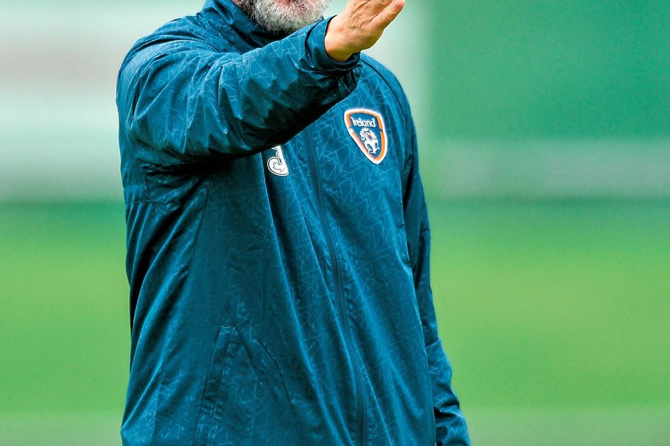 Roy Keane in action as Ireland coach