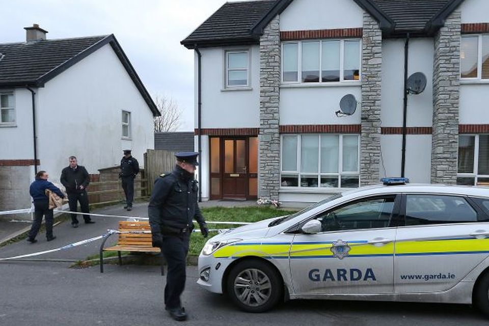 Gardaí at the scene in Killygordon, Co Donegal, after Jasmine McMonagle was killed. Photo: Margaret McLaughlin