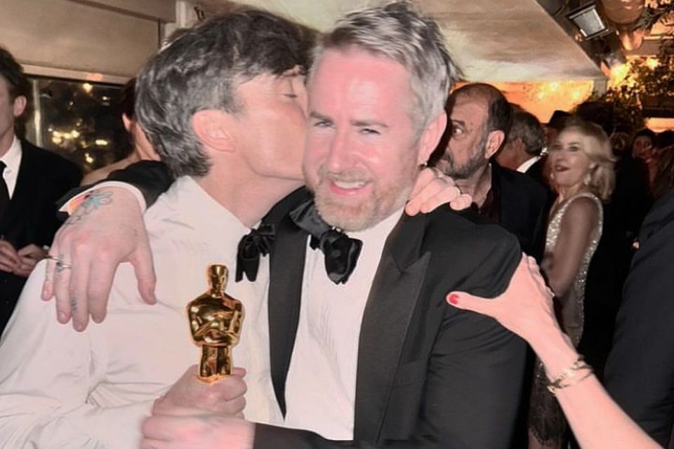 Cillian Murphy and his friend and stylist Gareth Bromell at the Oscars