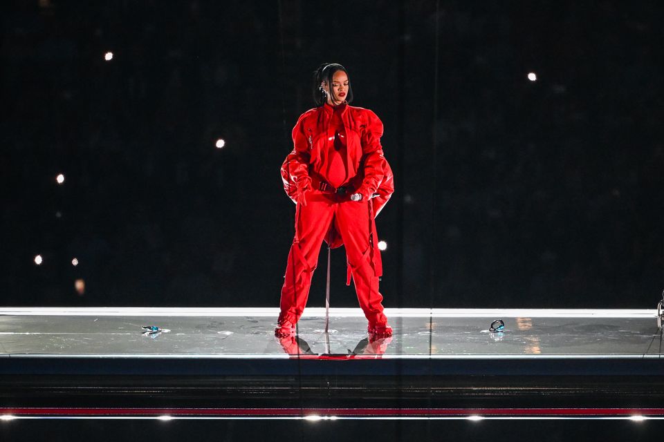 Rihanna performs during the half-time show at Super Bowl in 2023 (Anthony Behar/PA)