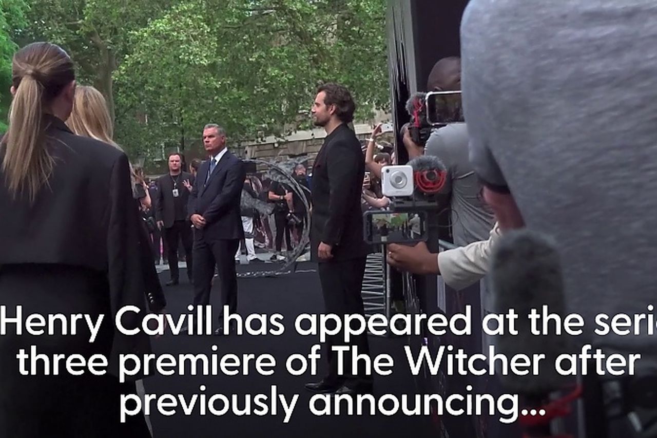 Henry Cavill attends The Witcher series three premiere after