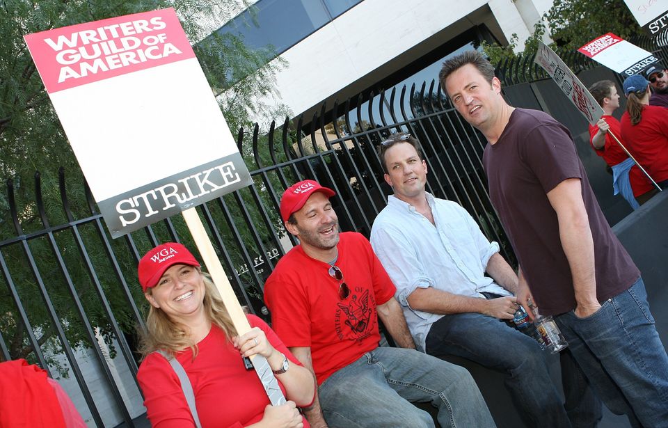 Actor Matthew Perry showed his support for writers when they picketed the Universal City Studios in Los Angeles from 2007 to 2008 (Ian West/PA)