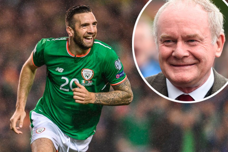 Shane Duffy and (inset) Martin McGuinness