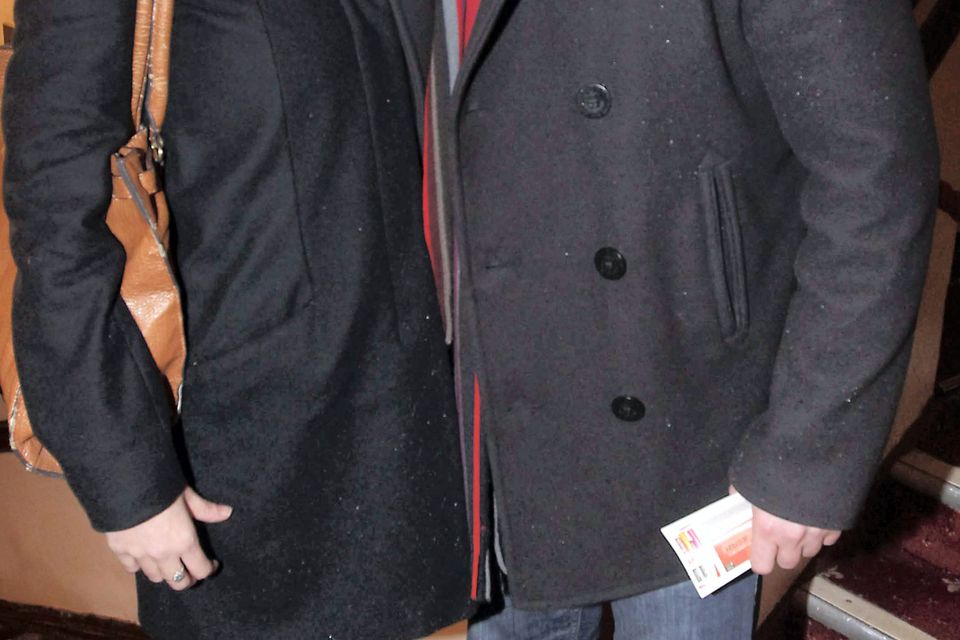 Peter Coonan and Kim O'Driscoll pictured arriving to The Walworth Farce opening night at the Olympia Theatre, Dublin this evening directed by Enda Walsh Starring  Brendan Gleeson, Brian Gleeson and Domhnall Gleeson…