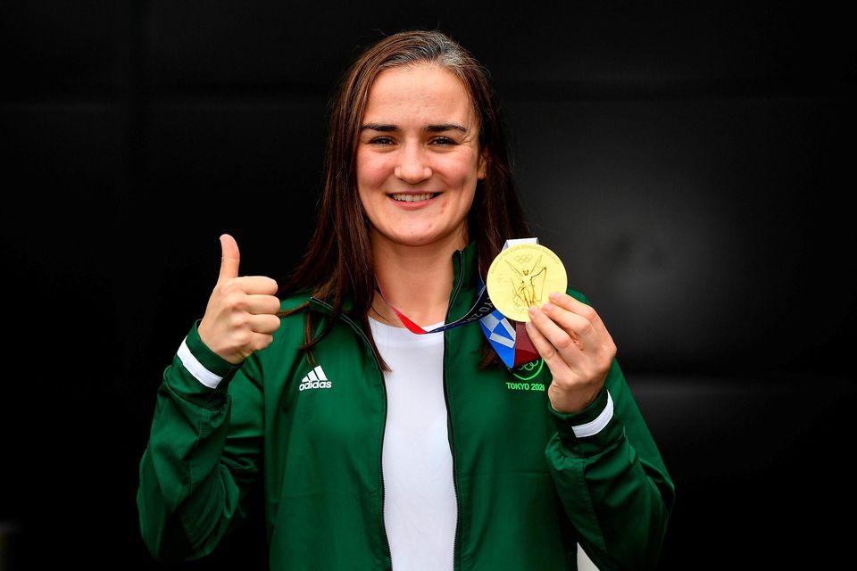 Kellie Harrington with her gold medal. Photo: Seb Daly