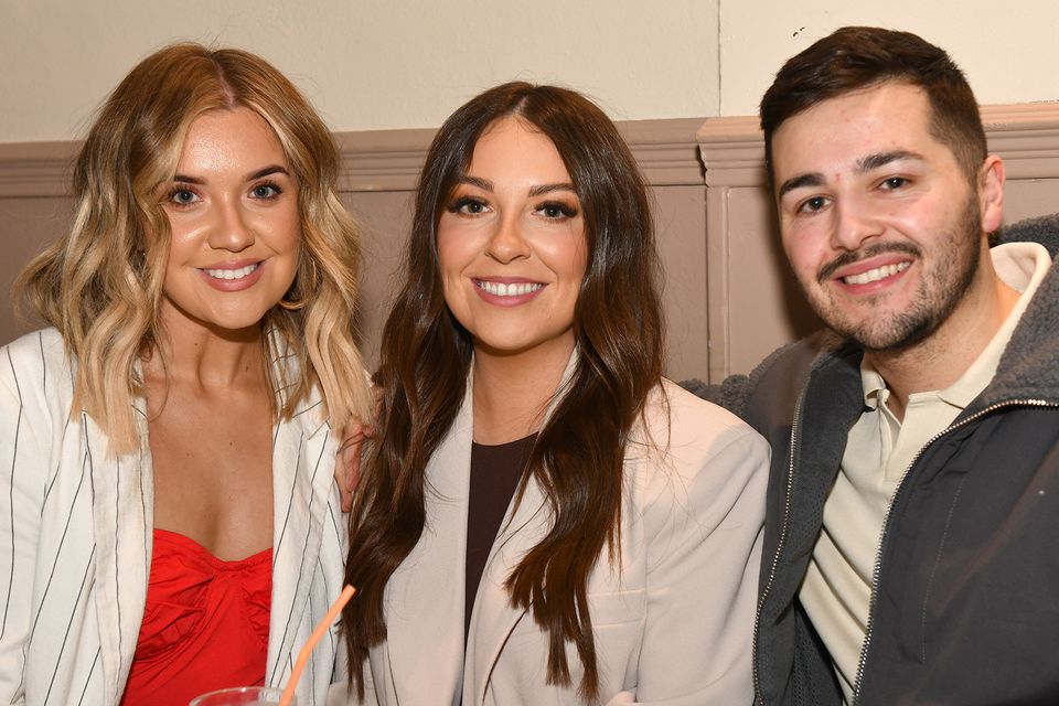 Shauna Callan, Grace Heffron and Dean Watters at Jack Connolly and Darren Meehan's joint 30th birthday party held in the Clan na Gaels. Photo: Ken Finegan/www.newspics.ie