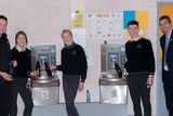 thumbnail: Francis Courtney, a teacher at Coláiste na Sceilge in Cahersiveen pictured with students Lorna O Shea, Marie Donald, Michael Kavanagh and Princial Maurice Fitzgerald as they showed off their new CrystalClearwater.ie filtered fountains and Narcissips.com crested reusable water bottles. Photo by Christy Riordan.