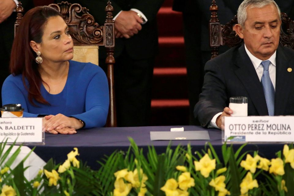 Guatemalan President Otto Perez Molina and Vice President Roxana Baldetti (L)  REUTERS/Jorge Dan Lopez