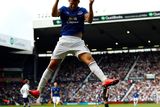 thumbnail: Everton's Kevin Mirallas celebrates his goal against West Brom