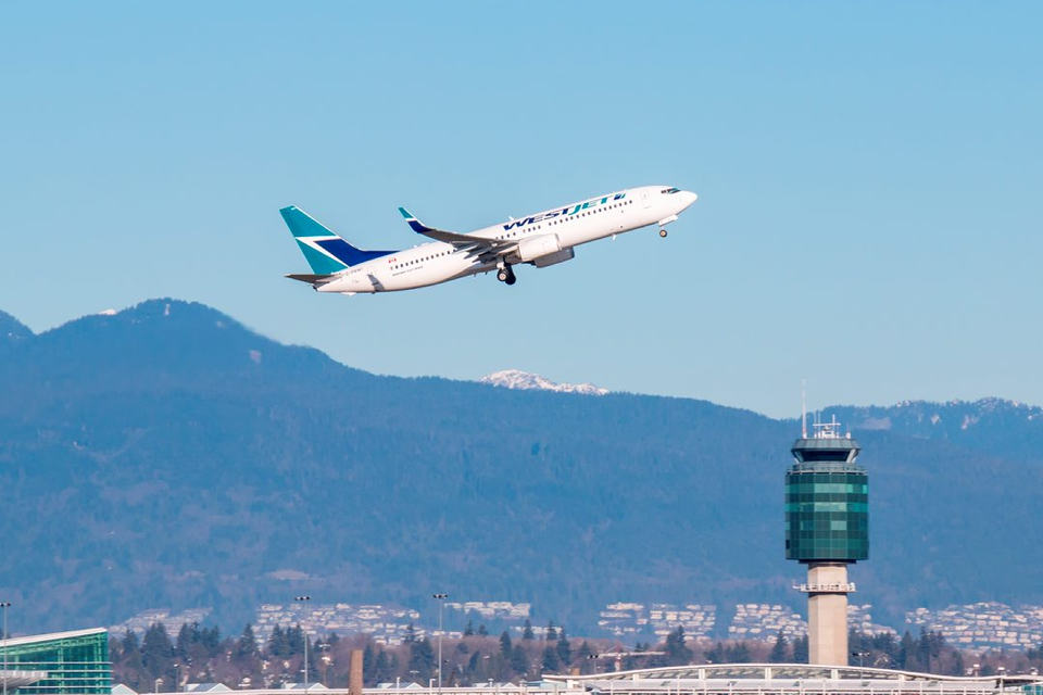 A WestJet aircraft takes off from Vancouver. Photo: Deposit