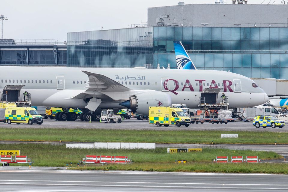 The Qatar flight landed at Dublin Airport. Photo: Damien Storan