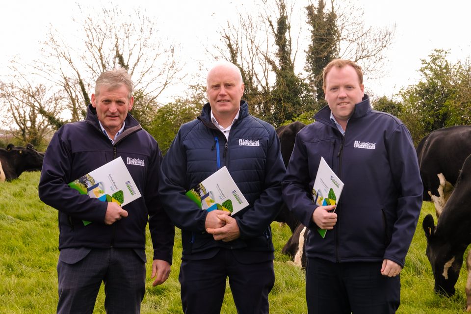 Keith Agnew, Vice Chairperson; Niall Matthews, Chairperson and Colin Kelly, Group CEO of Lakeland Dairies.