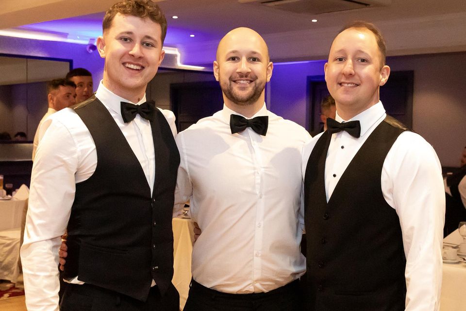 Sam, Nathan and Dean Prendergast at the New Ross Rugby Club dinner dance in the Brandon House Hotel, New Ross. Photo: Mary Browne