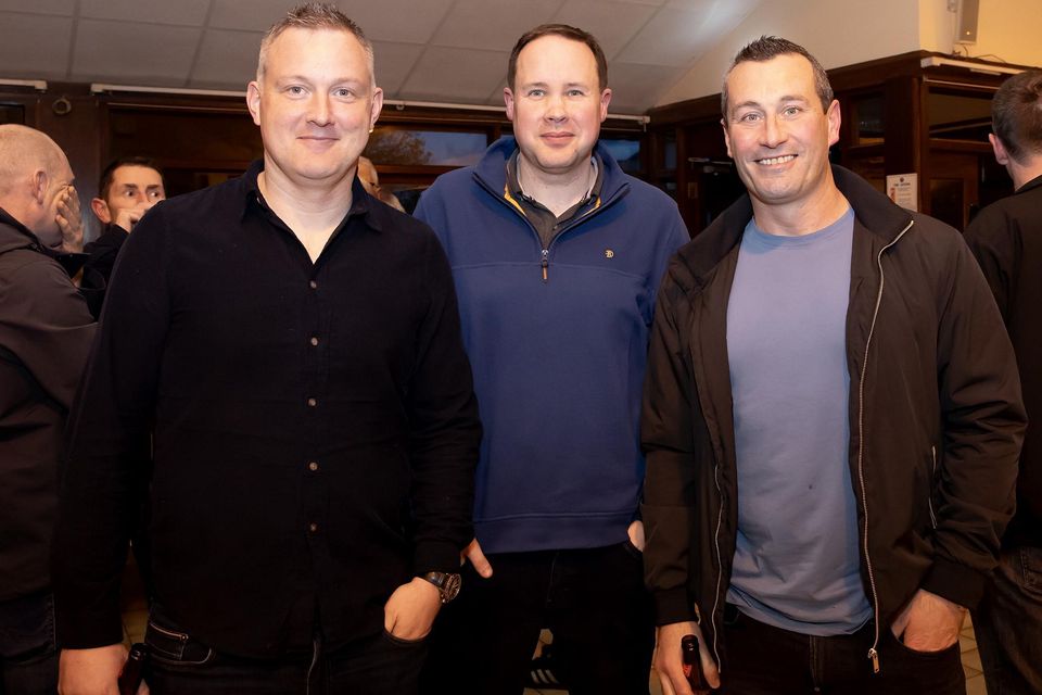 Good Counsel College class of 1999 reunion. From left; Jamie Cullen from Ballylane, Willie White from Ballycullane, Edward Galavan from Bree, Philip Gleeson from Arklow and Ciarán Hyland from Arklow. Photo; Mary Browne