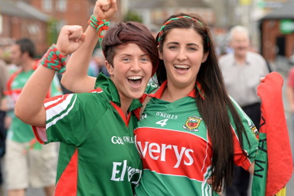 Mayo supporters Jacinta Walsh, left, and Orla Carney, from Castlebar