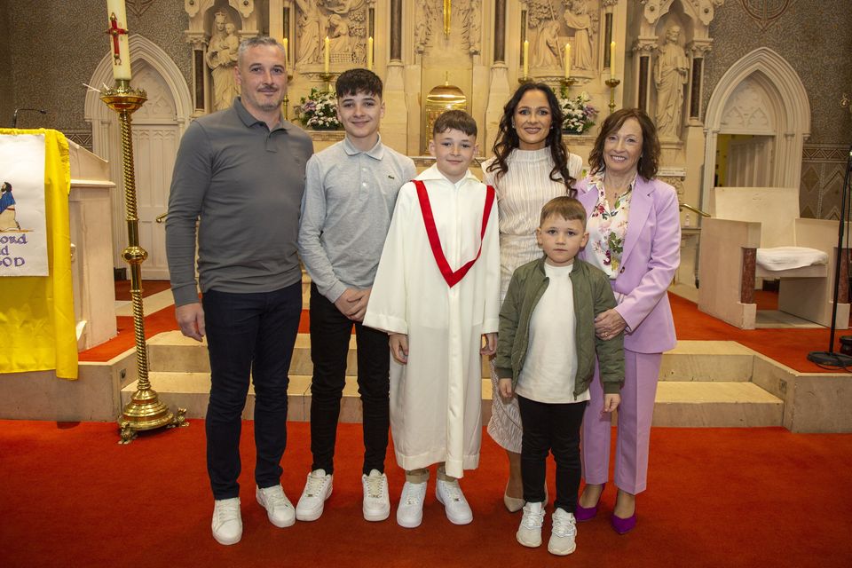 Jamie Noctor with his family at the St. Patrick's NS, Wicklow Confirmation in St. Patrick's Church, Wicklow Town 