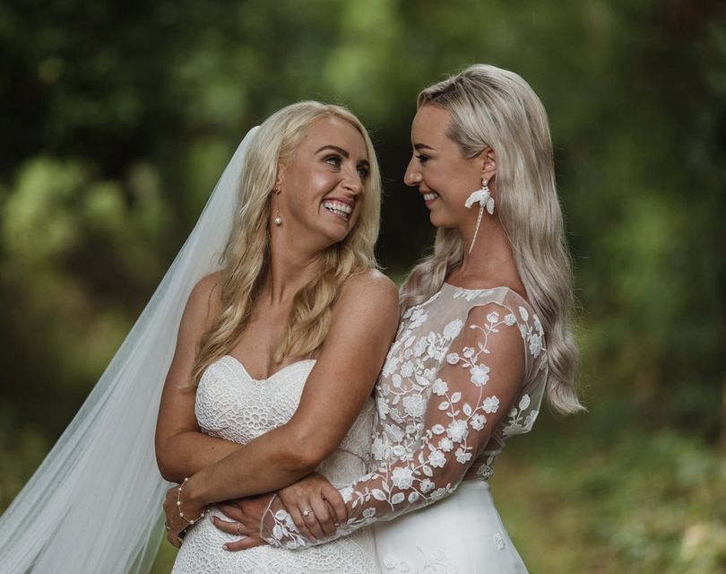 Geraldine Doherty and Lesley Buchanan on their wedding day