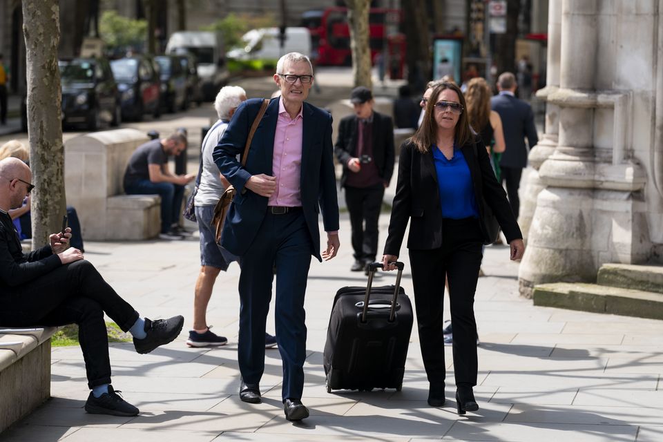 Jeremy Vine arrives at the Royal Courts of Justice in London (Jordan Pettitt/PA)