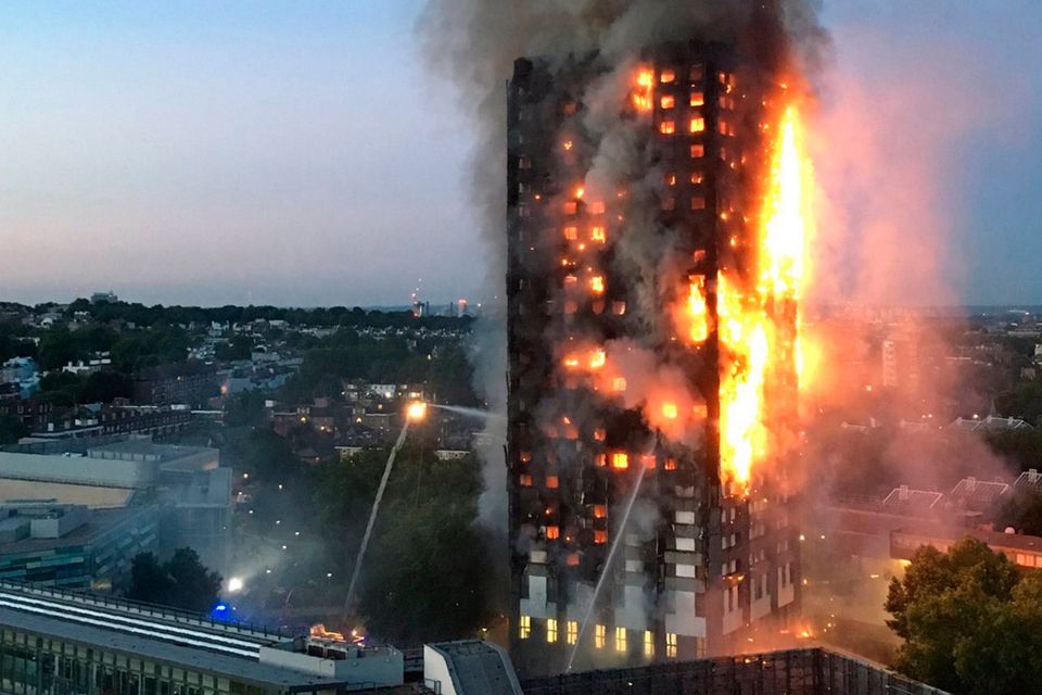 The fire at Grenfell in June 2017 that killed 72 people.
Photo: Natalie Oxford/AFP