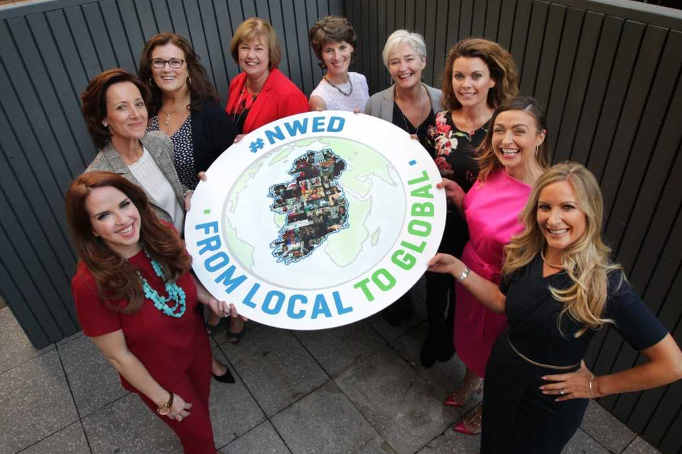 Pictured are, from left,  Joan Walsh, Managing Director of Partnership International, Vicki O’Toole, Managing Director of JJ O’Toole Ltd, Louise Lovett, Chief Executive of Longford Women’s Link CLG, Anne Reilly, Founder and Managing Director of Paycheck Plus, Sarah Slazenger, Managing Director of Powerscourt Estate, Martina Hamilton, Owner and Founder of The Cat and the Moon, Vanessa Tierney, Co-Founder of Abodoo, Oonagh O’Hagan, Managing Director of Meagher’s Pharmacy and Chiara Keating, Founder and Managing Director of Uniformal Ltd, at the launch of National Women’s Enterprise Day 2018.