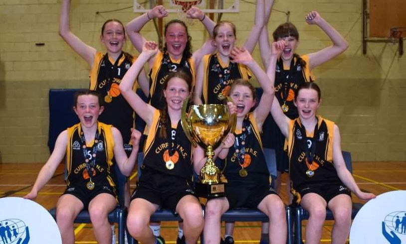 The Currow NS team that won the Primary School Super Sevens senior girls basketball final