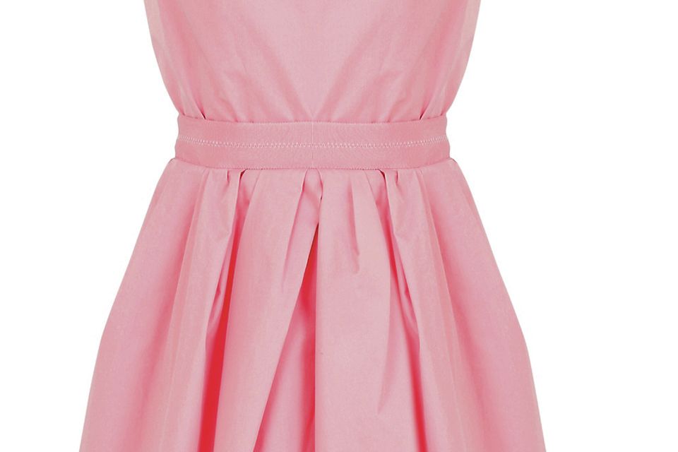 strapless open back dress Miss Circle Aubrey Pink Satin Bubble Hem Mini Dress XXS