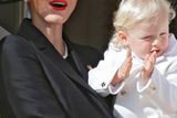 thumbnail: Princess Charlene, Prince Albert II of Monaco's wife, and their son Prince Jacques, attend from the Monaco palace to the Monaco's national day ceremony, in Monaco, Friday Nov. 19, 2016. Monaco's Fete Nationale has been celebrated since the reign of Prince Charles III in 1857. (AP Photo/Claude Paris)
