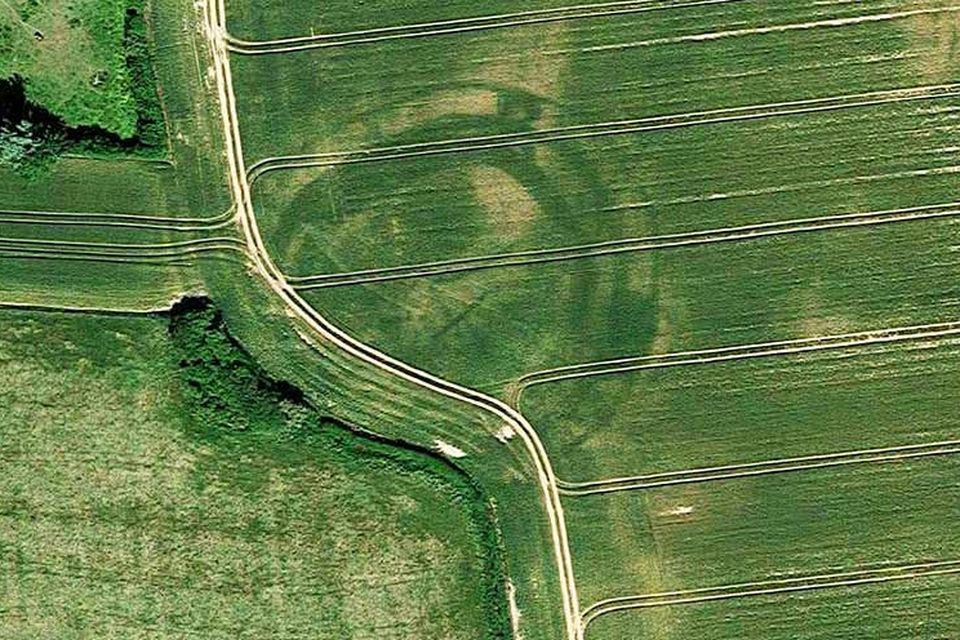 Shadows from history:  Hidden ancient monuments came to light after millennia, revealed by last summer’s drought and Google Maps/Earth images including this one at Donadea, Co Kildare