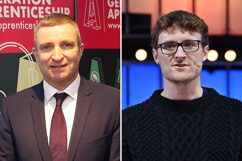 Niall Collins (left), Paddy Cosgrave (right)